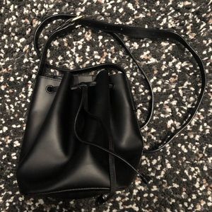 Gap Black Leather Bucket Bag with Strap